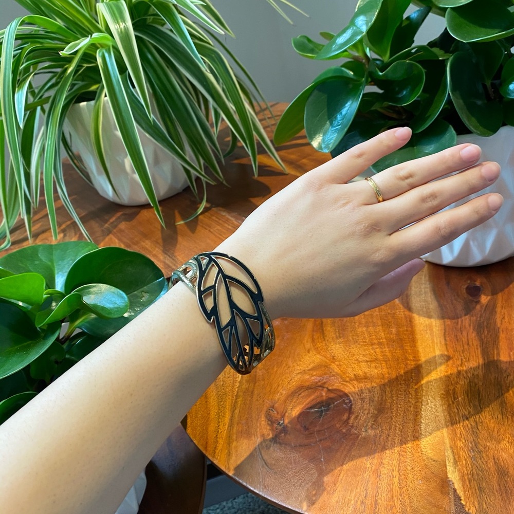 BOGO Black and Gold Hinged Cuff